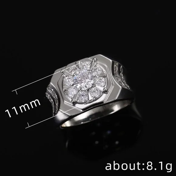 😍Engagement Flower Dazzle CZ Dainty Flower Ring Men/Women, L173 - Picture 6 of 6